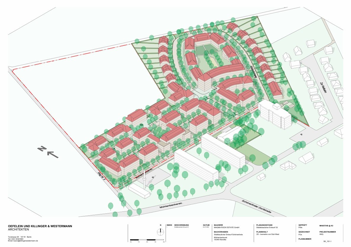 Städtebaulicher Entwurf — 3D-Isometrie